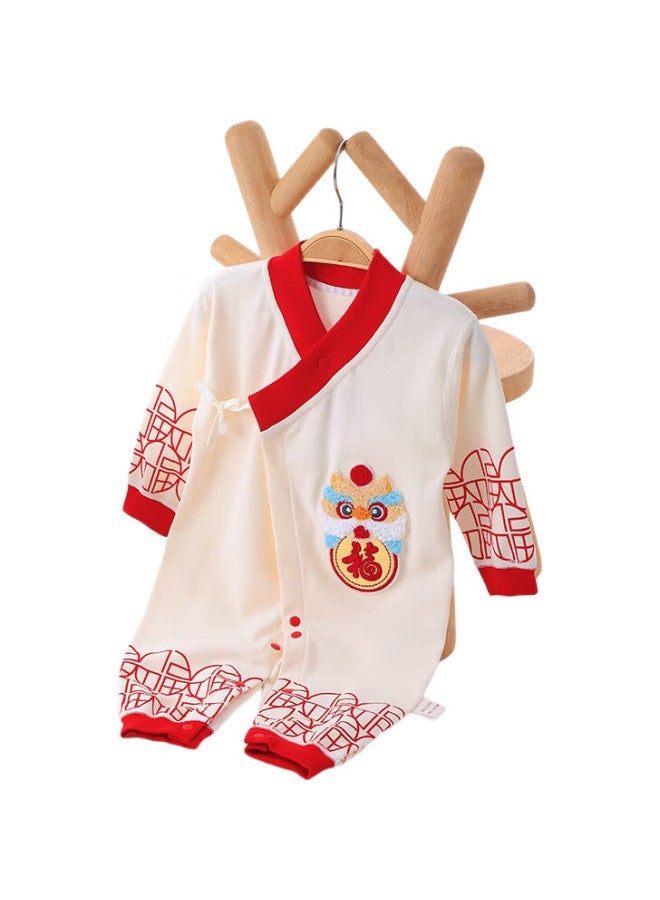 Youqi Newborn Baby Clothes, Year Of The Dragon Newborn Onesie, Chinese-Style Full Moon Outfit, Hundred-Day Celebration Dress - Image 1