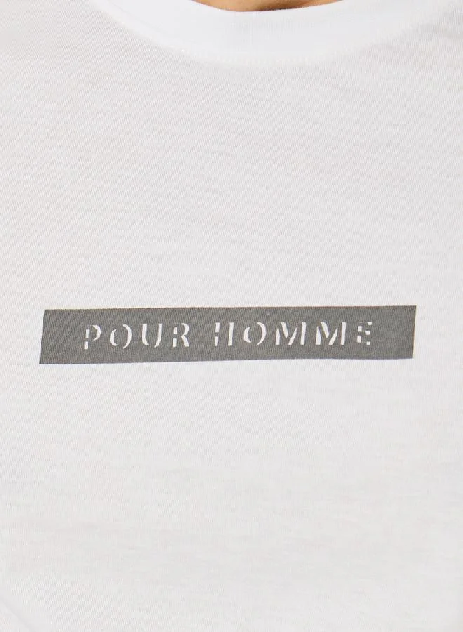 Styli Slogan Print Regular Fit T-Shirt