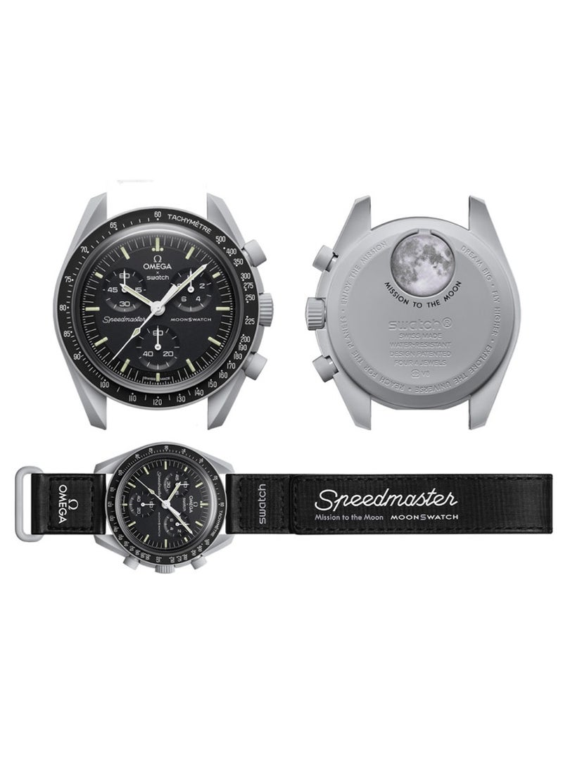 Omega x Swatch Moon Swatch Mission to The Moon Speedmaster Black - New, SO33M100