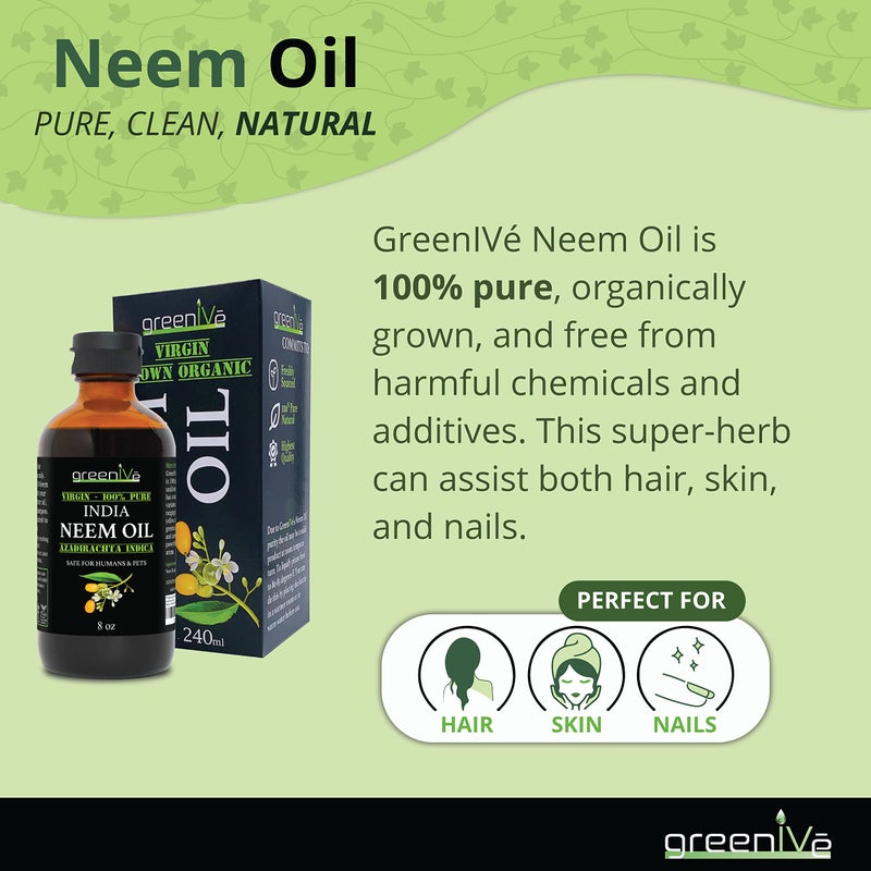 GreenIVe 100% Organically Grown Neem Oil, Cold-Pressed Virgin, Pure & Natural, 16 oz - Ideal for Gardening, Skin Care, Hair Care & Pet Care (16 Ounce) - Image 4