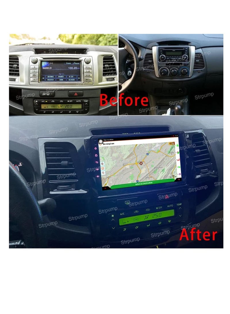 9'' 4+64GB Android 10 in Dash Car Stereo Radio Fit for Toyota Fortuner/HILUX Revo/Vigo 2005 06 07 08 09 10 11 GPS Navigation Head Unit Carplay Android Auto DSP 4G WiFi Bluetooth Black - Image 2