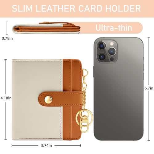 Jogjam Small Ladies Wallet, Rfid Slim Thin Compact Credit Card Women Wallet, PU Leather Bifold Cash Wallet, Zipper Coin Pocket & ID Window, Female Gifts Beige and Brown - Image 5