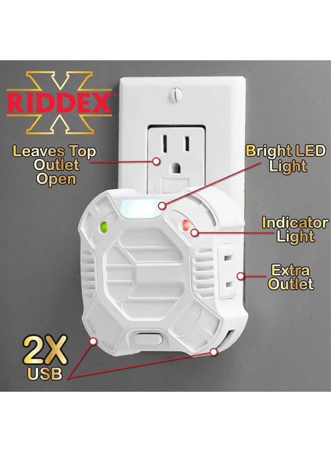 Riddex X Plus Insect Repellent - Plug in, Mouse Deterrent - Pest Reject for Defense Against Rats, Mice, Roaches, Bugs and Insects - Control Pests with No Toxins - Image 2