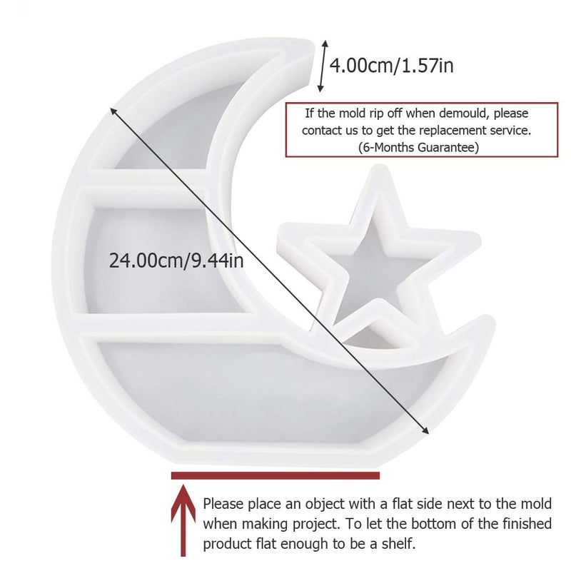 Wehous Moon Star Shelf Mold Silicone Crescent Display Stand Tray Epoxy Casting Mould DIY Jewelry Holder Storage Rack DIY Craft Home Decor - Image 2
