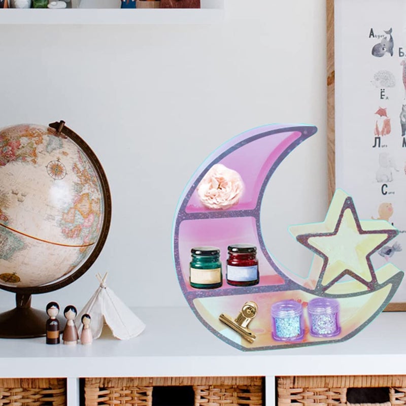 Wehous Moon Star Shelf Mold Silicone Crescent Display Stand Tray Epoxy Casting Mould DIY Jewelry Holder Storage Rack DIY Craft Home Decor - Image 3