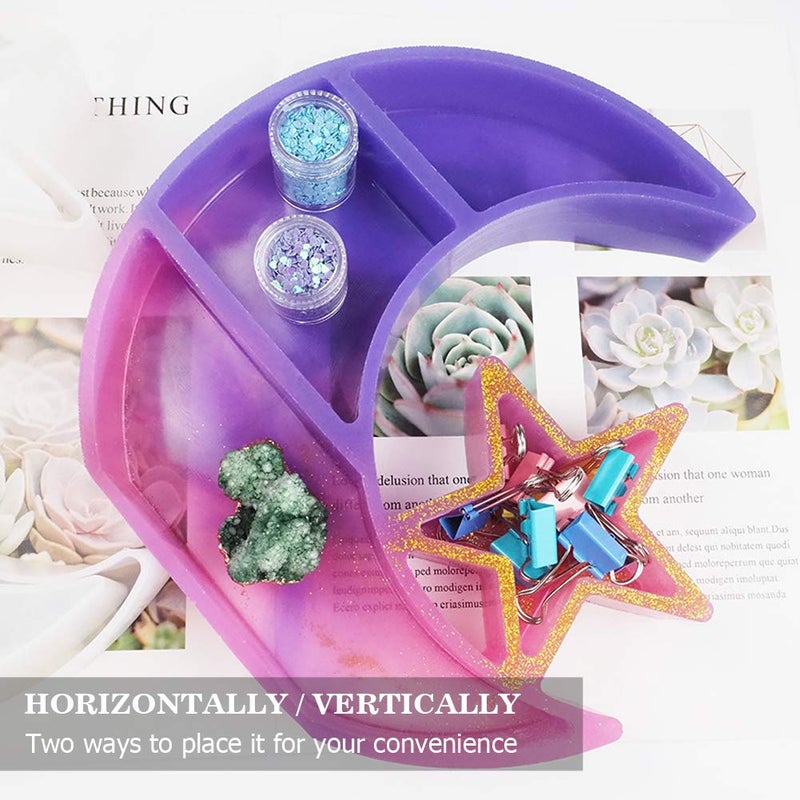 Wehous Moon Star Shelf Mold Silicone Crescent Display Stand Tray Epoxy Casting Mould DIY Jewelry Holder Storage Rack DIY Craft Home Decor - Image 4