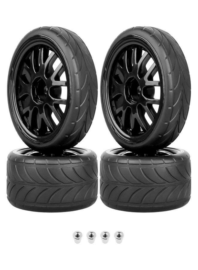 إطارات وعجلات GoHobby RC للطرق الوعرة، مُلصقة مسبقًا، لسيارات Traxxas Latrax Teton بمقياس 1/18، وسيارات 4-Tec 2.0 و3.0 بمقياس 1/10، وسيارات Tamiya TT02 وTT01، مجموعة من 4 قطع - Image 1