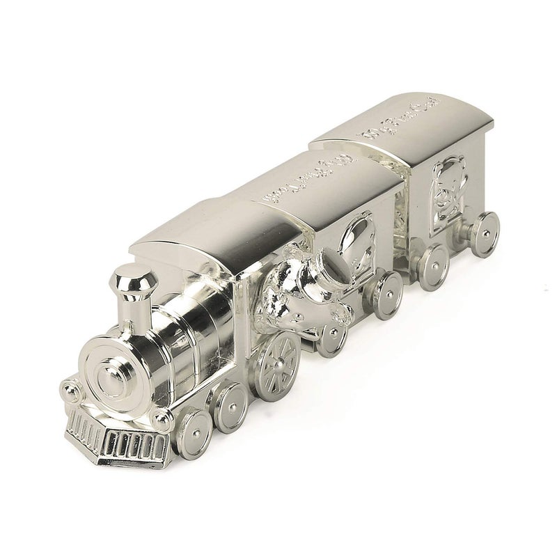 K COOL K COOL Shiny Silver Baby Tooth Box Metal Kids Keepsake Origanizer Train Tooth Holder Children Tooth and Curl Fairy Container Christening Gift for Child Memory