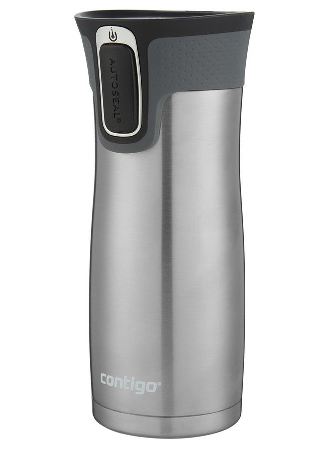 Contigo Contigo West Loop Stainless Steel Vacuum-Insulated Travel Mug with Spill-Proof Lid, 16 Ounces, Monaco; Stainless Steel, 2-Pack  - Image 2