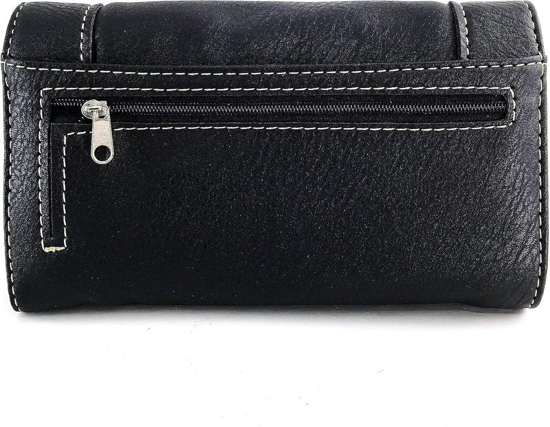 Zelris Store Tribal Native Dream Catcher Feather Concho Embroidered Crossbody Fold Wallet - Image 3