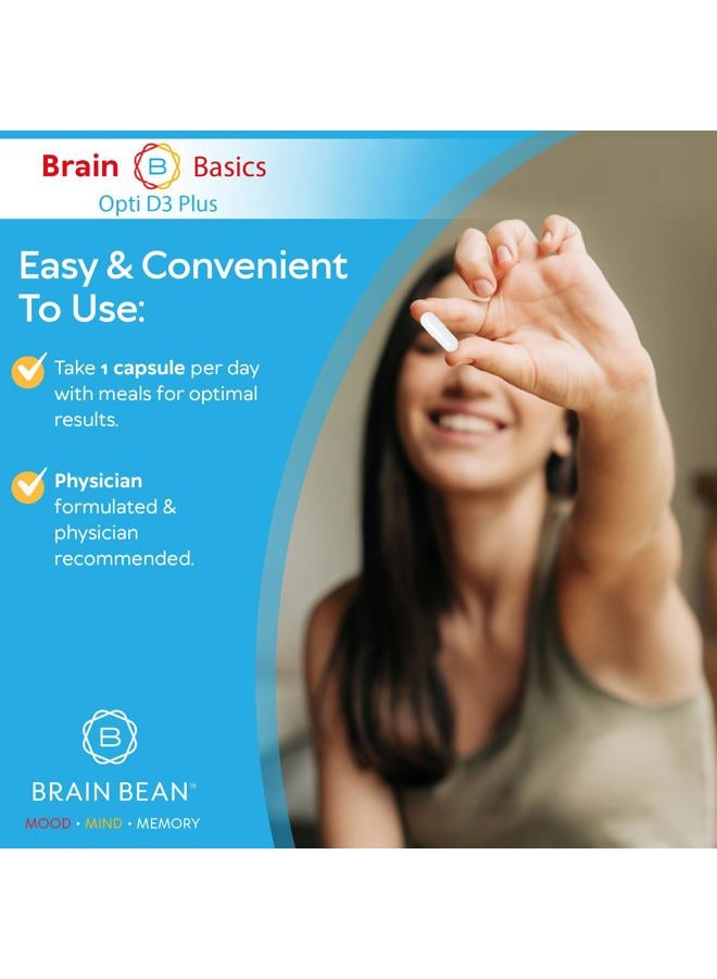 Brain-Bean Basics Opti D3 Plus | Vitamin D3 K2 5,000IU, Vitamin K1, and Magnesium | 90 Servings - Image 4