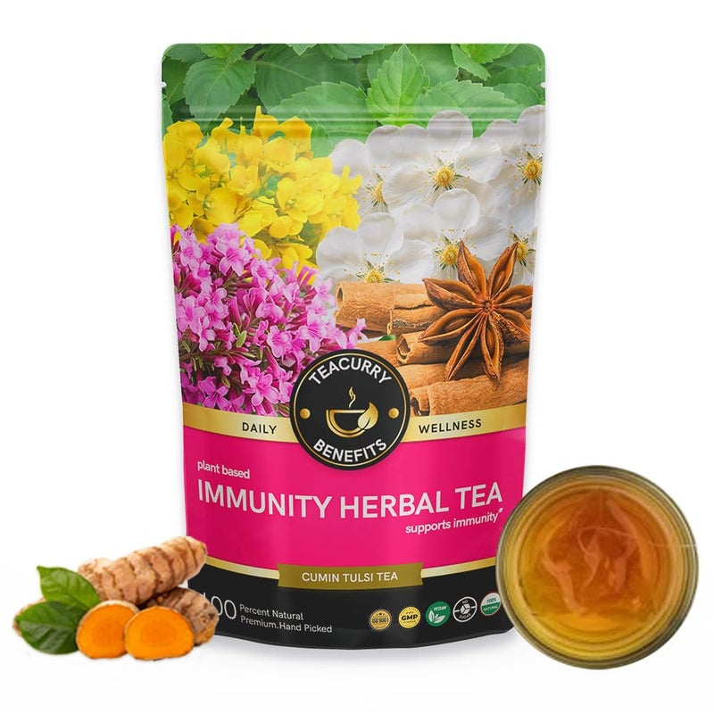 TEACURRY Immunity Herbal Tea (200 Gram Loose) - Enhance Immunity, Strength | Natural Immunity Booster For Men & Women - Image 1