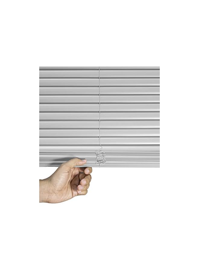 The Bros ستائر للنوافذ، ستائر صغيرة، ستائر أبواب ونوافذ، ستائر أفقية رمادية لامعة، 12" عرض × 36" ارتفاع - Image 4