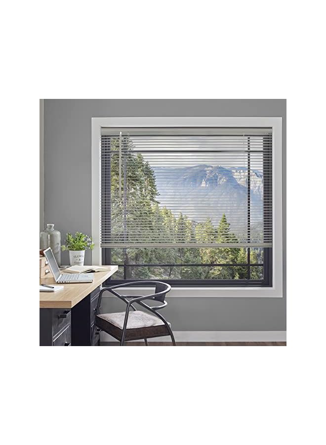 The Bros ستائر للنوافذ، ستائر صغيرة، ستائر أبواب ونوافذ، ستائر أفقية رمادية لامعة، 12" عرض × 36" ارتفاع - Image 2