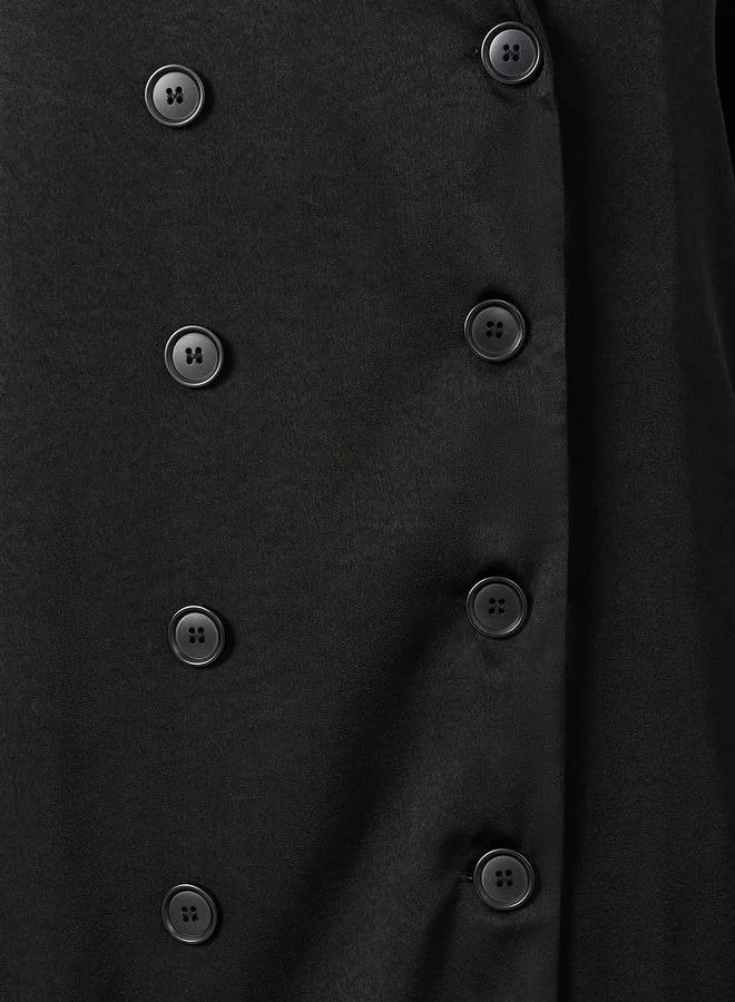 Styli Oversized Maxi Length Fluid Double Breasted Coat