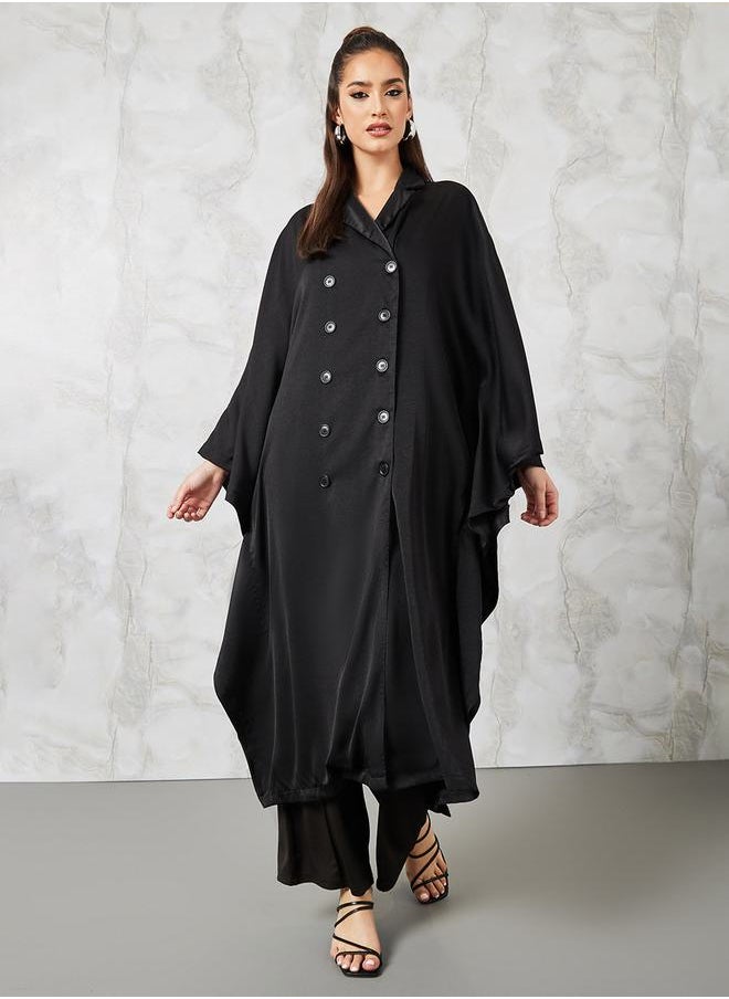 Styli - Oversized Maxi Length Fluid Double Breasted Coat - Image 1