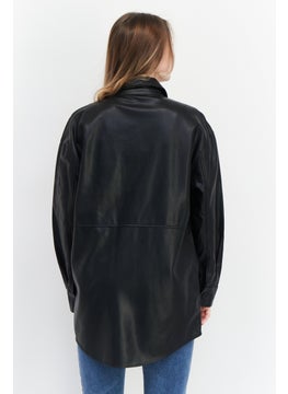 Black Tape Women Plain Motorcycle Jacket, Black  - Image 2