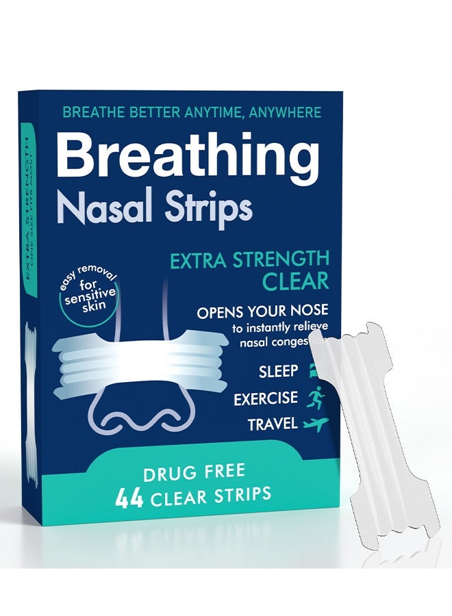 Breathe Right Anti-Snoring Breathing Nasal Strip Starter Kit (44 Counts) - Boost Oxygen, Reduce Snoring, Improve Sleep Quality - Sweat Resistant, Skin Safe Nasal Strips - Image 1