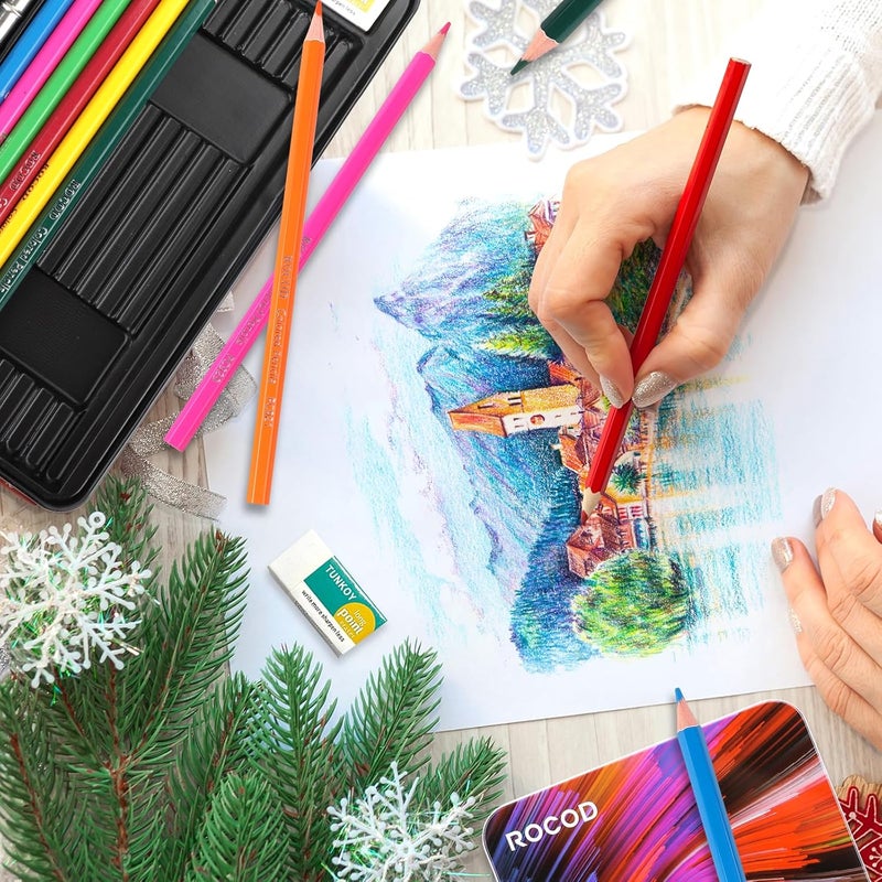 ROCOD Profession Sketch Pencils & Colored Pencils for Adults Drawing Pencils Set - Image 5