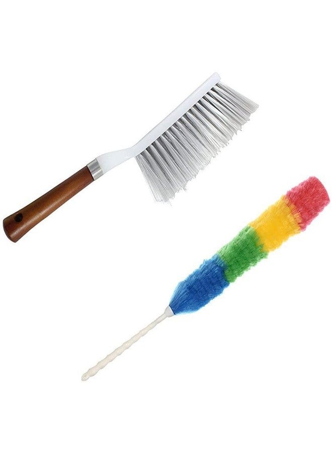 ENHAM Combo of Plastic Fibre Bed & Sofa Cleaner Brush with Soft Bristles & Multicolour Neon - Image 1