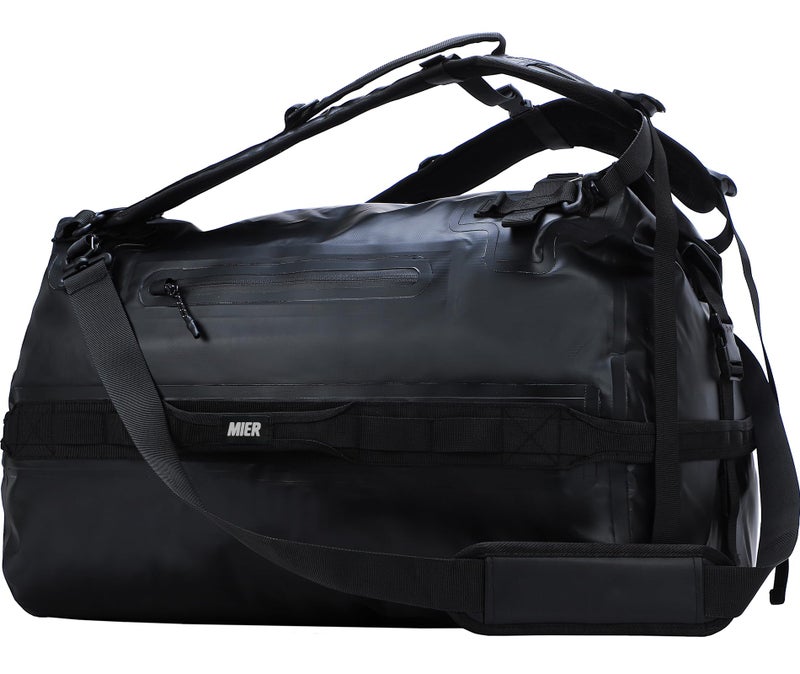 MIER Large Waterproof Duffel Bag Rolltop Dry Backpack Duffle Bags for Kayaking, Rafting, Boating, Swimming, Camping, Travel, Gym, Beach, 80L, Black - Image 1