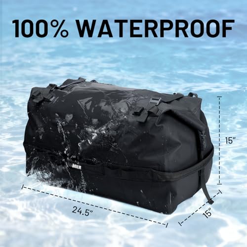 MIER Large Waterproof Duffel Bag Rolltop Dry Backpack Duffle Bags for Kayaking, Rafting, Boating, Swimming, Camping, Travel, Gym, Beach, 80L, Black - Image 2