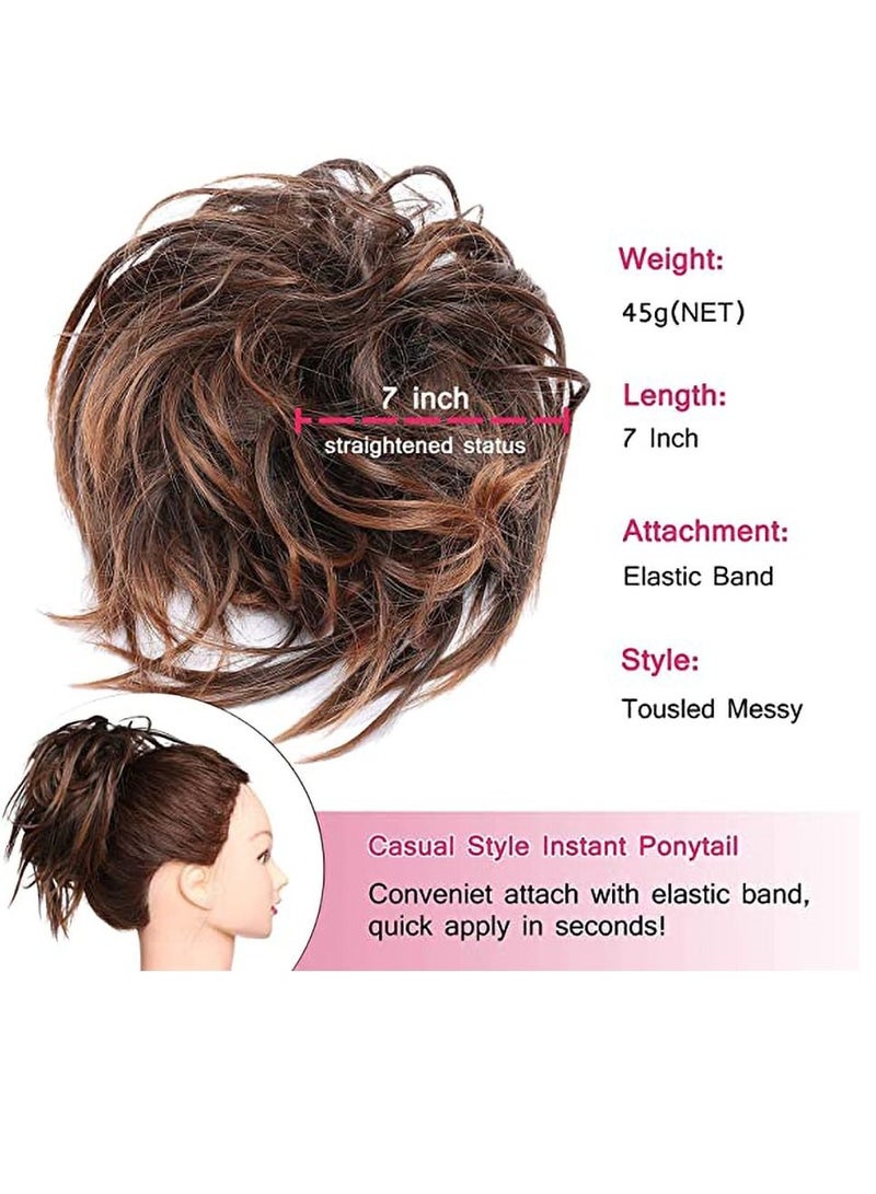 إستيل كعكة الكوكتيل الفوضوي ، وصلات شعر على شكل كعكة الشعر ، وصلات شعر مطاطية ، قطعة شعر ، وصلات شعر مستقيمة - Image 5