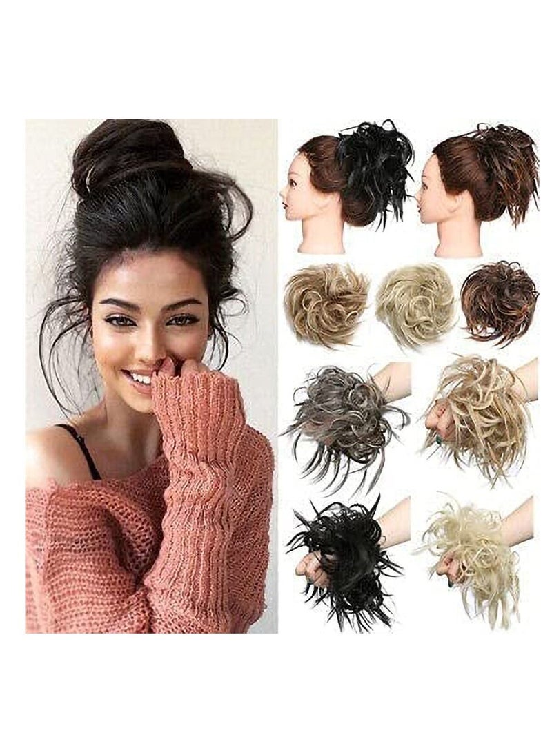 إستيل كعكة الكوكتيل الفوضوي ، وصلات شعر على شكل كعكة الشعر ، وصلات شعر مطاطية ، قطعة شعر ، وصلات شعر مستقيمة - Image 2