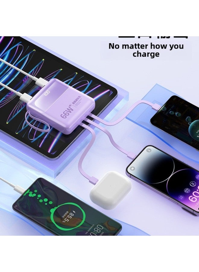 Charging Treasure Self-belt Line 66W Super Fast Charging 20000 MA Large Capacity Mini Ultra-thin Compact Portable 2024 Set-Colour:Classic Black  Standard Version + 100% Speed Increase-Line Length:20000mAh - Image 4