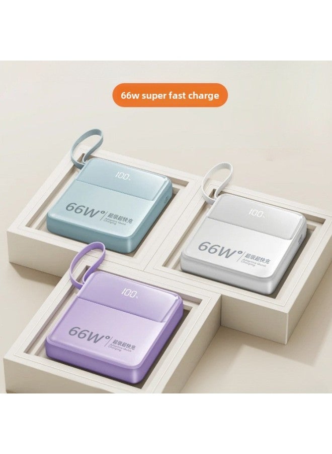 Charging Treasure Self-belt Line 66W Super Fast Charging 20000 MA Large Capacity Mini Ultra-thin Compact Portable 2024 Set-Colour:Classic Black  Standard Version + 100% Speed Increase-Line Length:20000mAh - Image 2