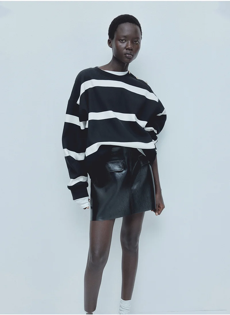 H&M Coated Mini Skirt