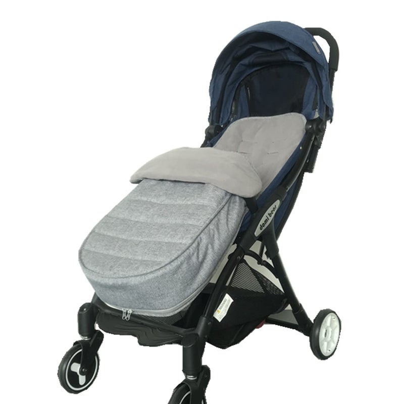 RUIXIA Winter Warm Thick Fleece Baby Stroller Sleeping Bag Detachable Universal Waterproof Toddlers Zipper Closure Windshield Footmuff Newborn Infants Swaddle Blanket Pram Wrap Grey BUNBAG10 - Image 2