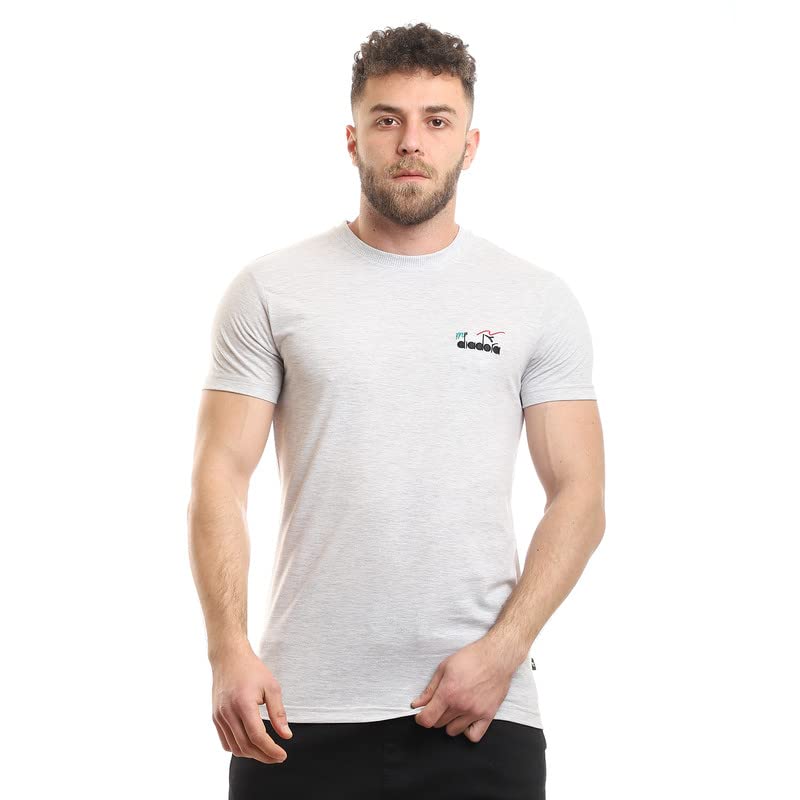 Diadora Men Cotton Basict-Shirt - Grey L