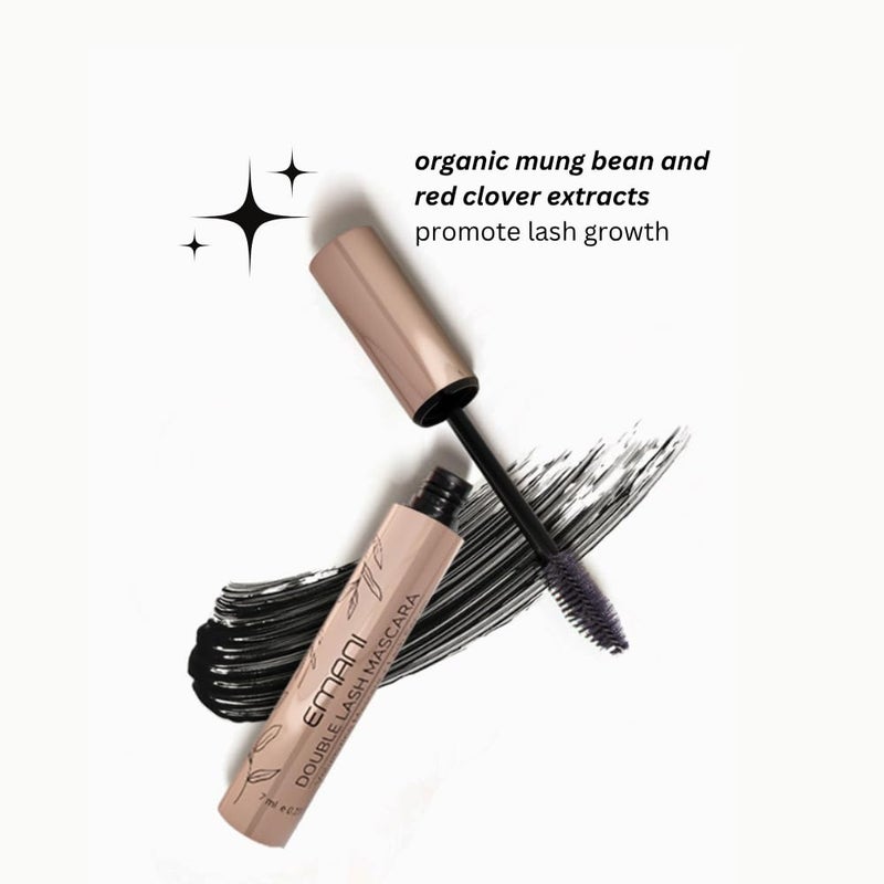 Emani Double Lash Mascara, Black, 3X Volume, Length & Lift, Hypoallergenic for Sensitive Eyes, Vegan & Cruelty-Free, Granite - Image 3