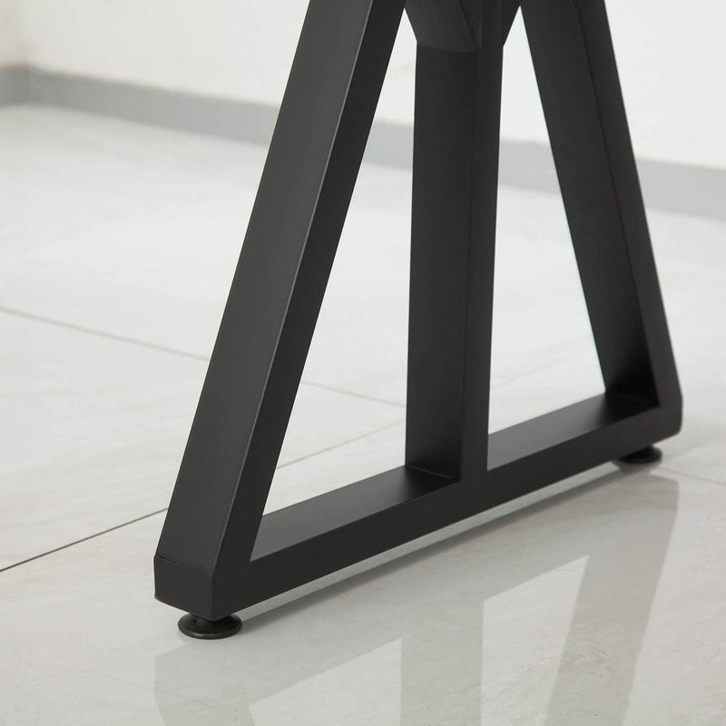 DECORILA Metal Black Table Legs Heavy Duty Square Iron Desk Black Legs 28 Height 18 Wide Furniture LegsDining Table LegsIndustrial Table Legs Set of 2Only Legs Without Board W Shape - Image 3