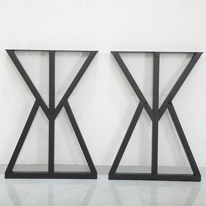 DECORILA Metal Black Table Legs Heavy Duty Square Iron Desk Black Legs 28 Height 18 Wide Furniture LegsDining Table LegsIndustrial Table Legs Set of 2Only Legs Without Board W Shape - Image 5
