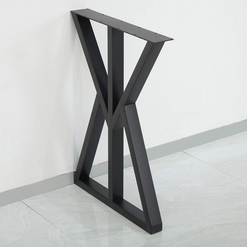 DECORILA Metal Black Table Legs Heavy Duty Square Iron Desk Black Legs 28 Height 18 Wide Furniture LegsDining Table LegsIndustrial Table Legs Set of 2Only Legs Without Board W Shape - Image 4