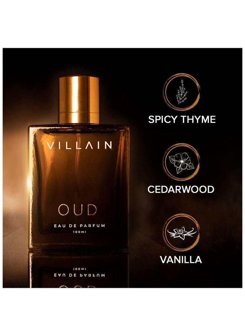 VILLAIN Oud EDP, Long Lasting Perfume for Men, 100ml - Image 3