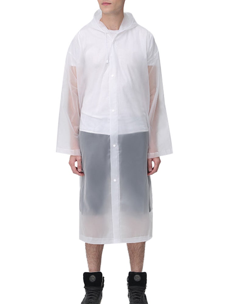 معطف واقٍ من المطر إيفا بغطاء للرأس أبيض - Image 5