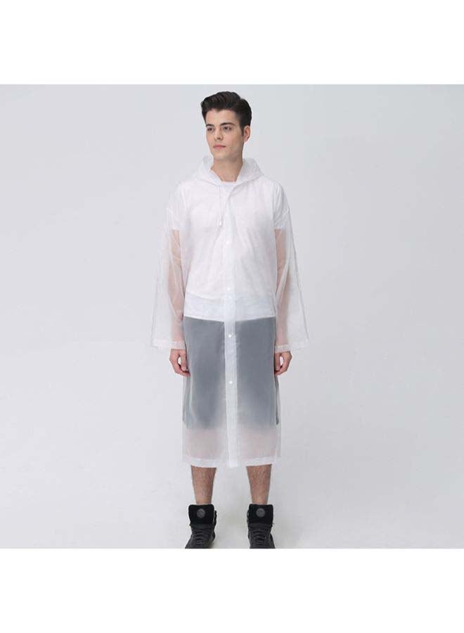 معطف واقٍ من المطر إيفا بغطاء للرأس أبيض - Image 3