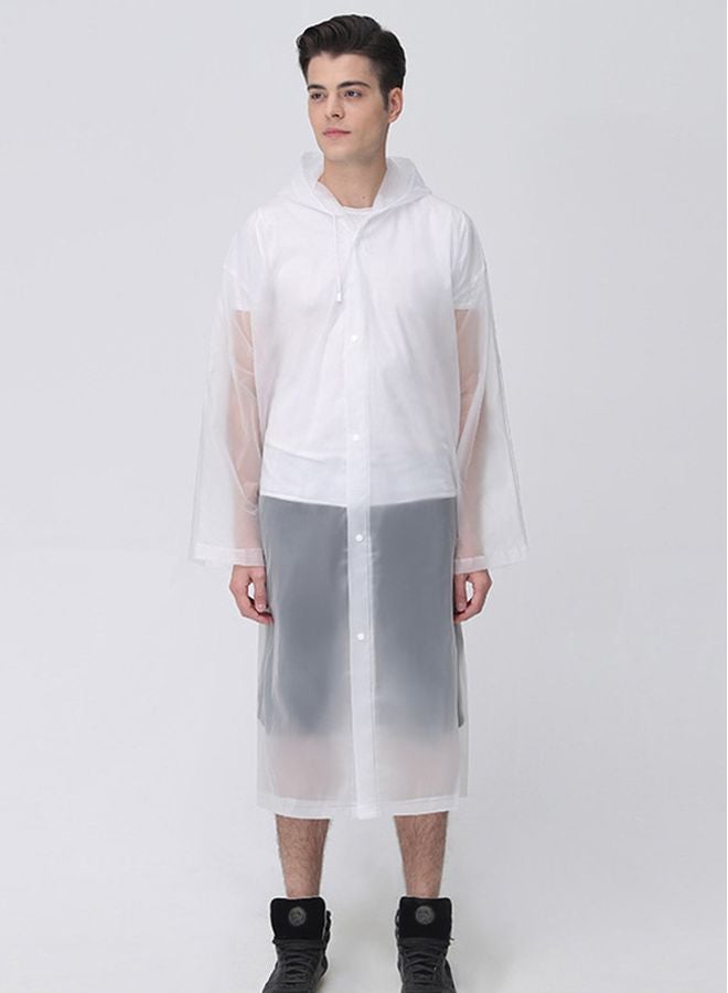 معطف واقٍ من المطر إيفا بغطاء للرأس أبيض - Image 1