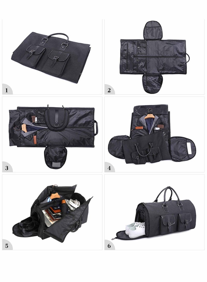 None/Brand Travel Duffle Bag Foldable Travel Duffel Bag with Shoes Compartment Overnight Bag for Men Women Baby Tear Resistant - Image 1