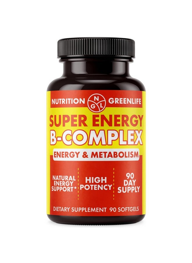 NGL Super Energy Vitamin B Complex Bioactive Cold Fill Soft Gels For Max Potency & Absorption; Vitamins B1 B2 B3 B6 B12 Plus Folic Acid Zinc Vitamin D; Energy Fat Metabolism Antioxidant 90 Ct - Image 1