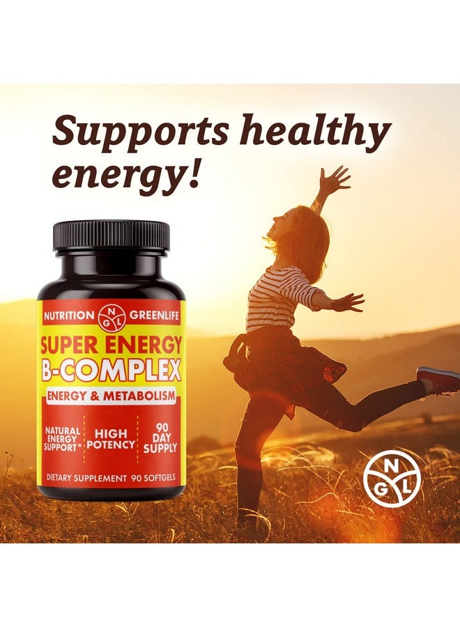 NGL Super Energy Vitamin B Complex Bioactive Cold Fill Soft Gels For Max Potency & Absorption; Vitamins B1 B2 B3 B6 B12 Plus Folic Acid Zinc Vitamin D; Energy Fat Metabolism Antioxidant 90 Ct - Image 4