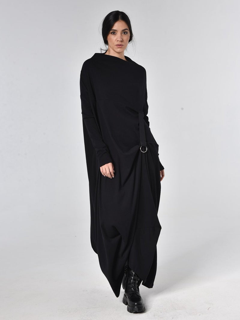 Metamorphoza Long Sleeve Maxi Dress With Avant Garde Accent- - Image 1