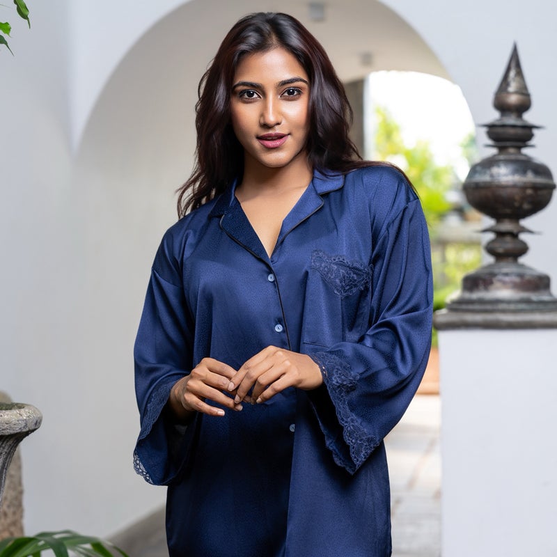 أدريا قميص نوم ليلي قصير بياقة شق - Image 4