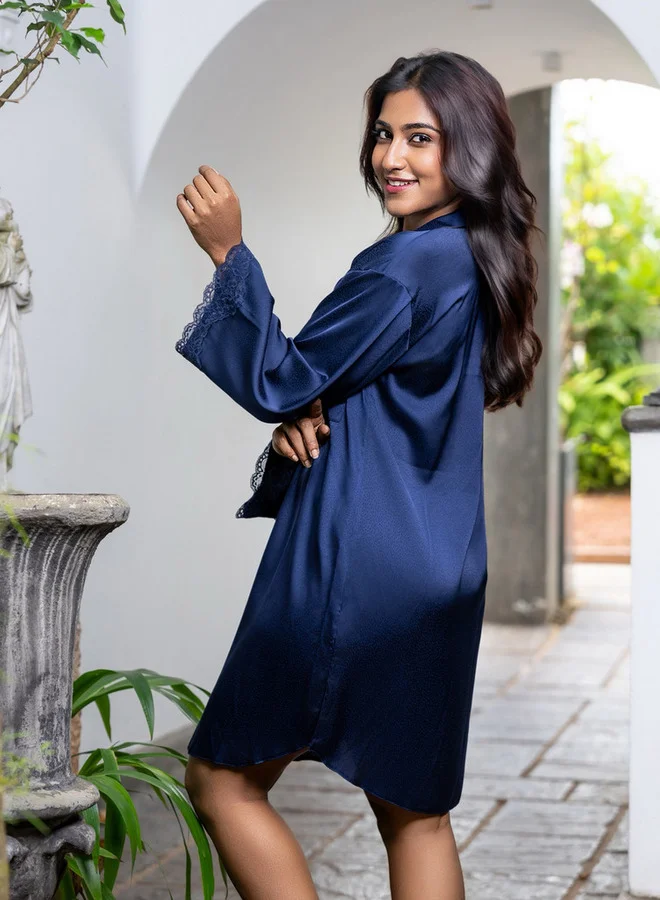 Aadaraya Aadaraya Nighty Short Notch Collar