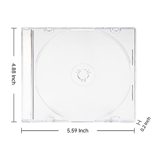 Maxtek Ultra Thin 5.2mm Slim Clear CD Jewel Case with Built in Frost Clear Tray, 100 Pack. - Image 2