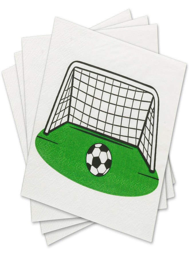 Pandecor 50 Pieces 5 inches Cocktail Napkins for Soccer and Football Birthday Party - Image 1