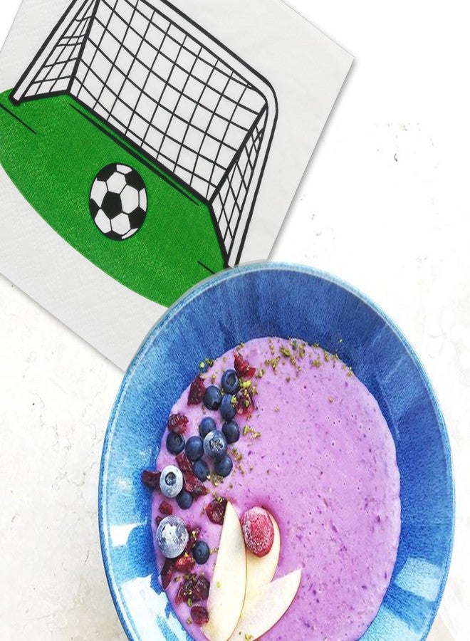 Pandecor 50 Pieces 5 inches Cocktail Napkins for Soccer and Football Birthday Party - Image 3